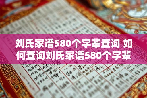刘氏家谱580个字辈查询 如何查询刘氏家谱580个字辈