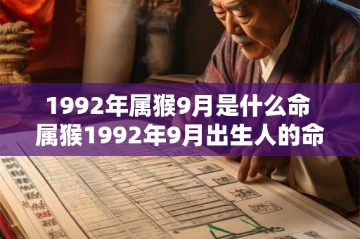 1992年属猴9月是什么命 属猴1992年9月出生人的命运如何