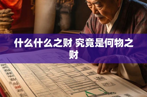 什么什么之财 究竟是何物之财 什么什么之财 究竟是何物之财