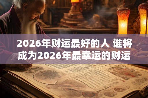 2026年财运最好的人 谁将成为2026年最幸运的财运之人