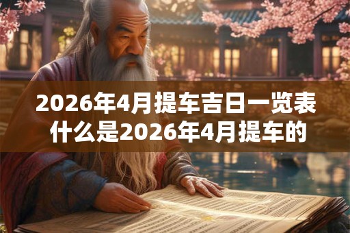 2026年4月提车吉日一览表 什么是2026年4月提车的吉日一览表