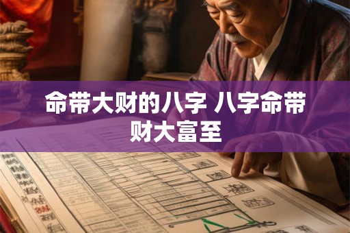 命带大财的八字 八字命带财大富至 命带大财的八字 八字命带财大富至
