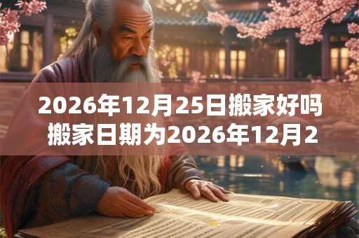 2026年12月25日搬家好吗 搬家日期为2026年12月25日吗