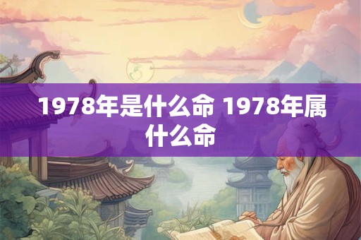 1978年是什么命 1978年属什么命
