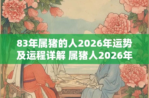 83年属猪的人2026年运势及运程详解 属猪人2026年运势如何