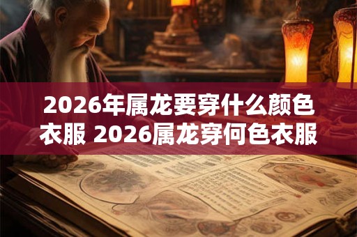 2026年属龙要穿什么颜色衣服 2026属龙穿何色衣服 2026年属龙要穿什么颜色衣服 2026属龙穿何色衣服