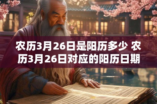 农历3月26日是阳历多少 农历3月26日对应的阳历日期是什么 农历3月26日是阳历多少 农历3月26日对应的阳历日期是什么