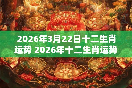 2026年3月22日十二生肖运势 2026年十二生肖运势如何 2026年3月22日十二生肖运势 2026年十二生肖运势如何