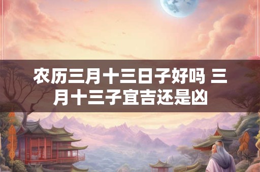 农历三月十三日子好吗 三月十三子宜吉还是凶 农历三月十三日子好吗 三月十三子宜吉还是凶