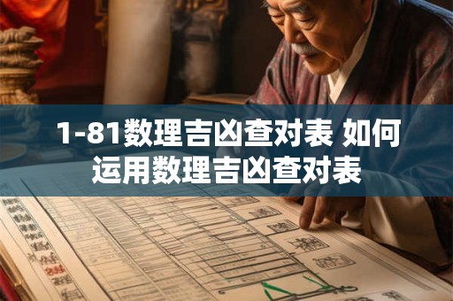 1-81数理吉凶查对表 如何运用数理吉凶查对表