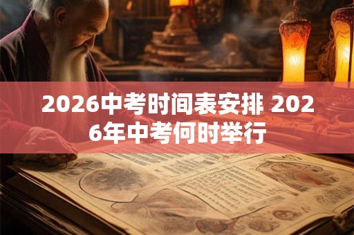 2026中考时间表安排 2026年中考何时举行 2026中考时间表安排 2026年中考何时举行