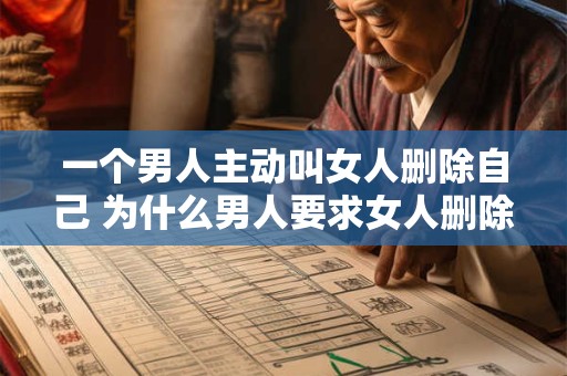 一个男人主动叫女人删除自己 为什么男人要求女人删除自己