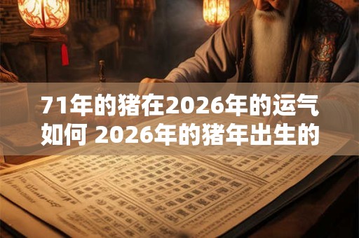 71年的猪在2026年的运气如何 2026年的猪年出生的猪的运势如何