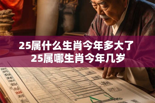 25属什么生肖今年多大了 25属哪生肖今年几岁 25属什么生肖今年多大了 25属哪生肖今年几岁