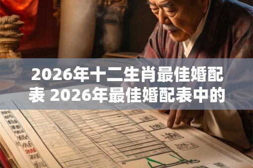 2026年十二生肖最佳婚配表 2026年最佳婚配表中的十二生肖顺序是怎样的