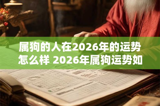 属狗的人在2026年的运势怎么样 2026年属狗运势如何 属狗的人在2026年的运势怎么样 2026年属狗运势如何