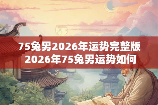 75兔男2026年运势完整版 2026年75兔男运势如何