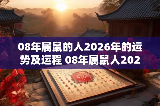 08年属鼠的人2026年的运势及运程 08年属鼠人2026年运势如何 08年属鼠的人2026年的运势及运程 08年属鼠人2026年运势如何
