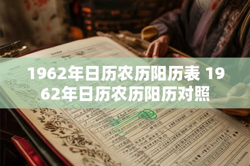 1962年日历农历阳历表 1962年日历农历阳历对照