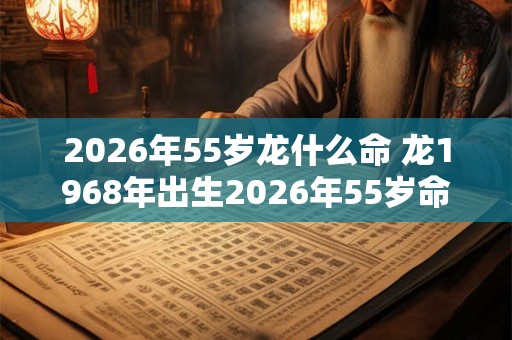 2026年55岁龙什么命 龙1968年出生2026年55岁命运如何