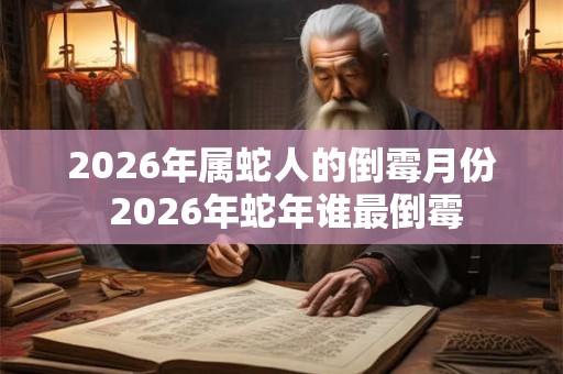 2026年属蛇人的倒霉月份 2026年蛇年谁最倒霉