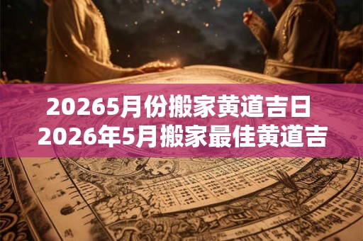 20265月份搬家黄道吉日 2026年5月搬家最佳黄道吉日