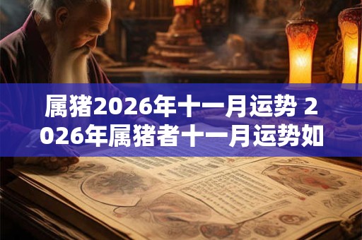 属猪2026年十一月运势 2026年属猪者十一月运势如何