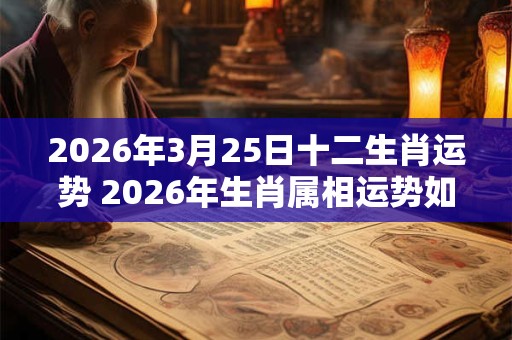 2026年3月25日十二生肖运势 2026年生肖属相运势如何