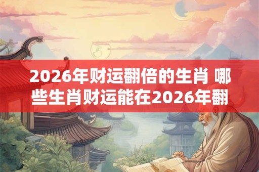 2026年财运翻倍的生肖 哪些生肖财运能在2026年翻倍 2026年财运翻倍的生肖 哪些生肖财运能在2026年翻倍