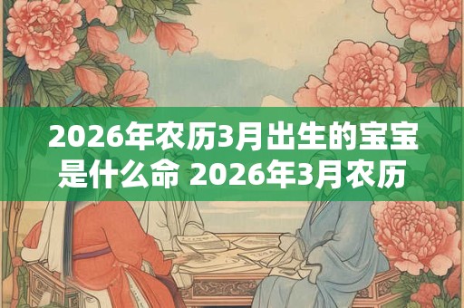 2026年农历3月出生的宝宝是什么命 2026年3月农历宝宝命运如何