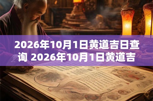 2026年10月1日黄道吉日查询 2026年10月1日黄道吉日是哪天