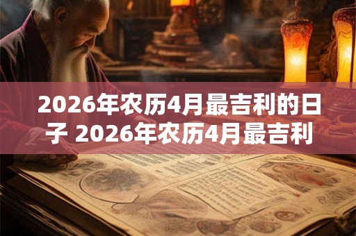 2026年农历4月最吉利的日子 2026年农历4月最吉利日是哪天