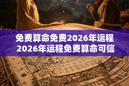 免费算命免费2026年运程 2026年运程免费算命可信吗