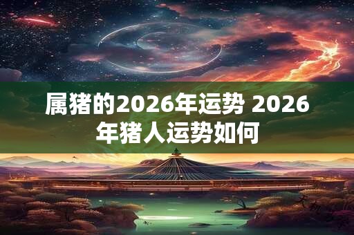 属猪的2026年运势 2026年猪人运势如何