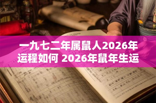 一九七二年属鼠人2026年运程如何 2026年鼠年生运程如何