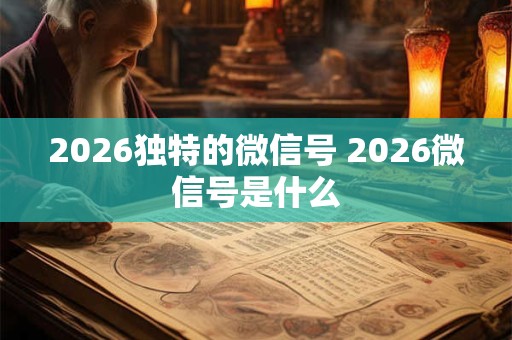 2026独特的微信号 2026微信号是什么 2026独特的微信号 2026微信号是什么