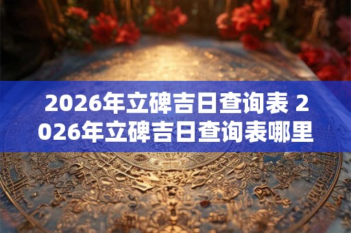 2026年立碑吉日查询表 2026年立碑吉日查询表哪里有 2026年立碑吉日查询表 2026年立碑吉日查询表哪里有