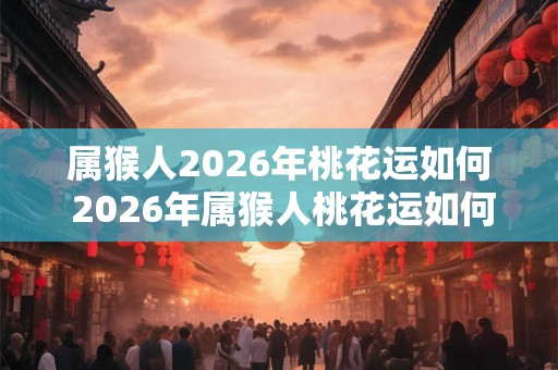 属猴人2026年桃花运如何 2026年属猴人桃花运如何