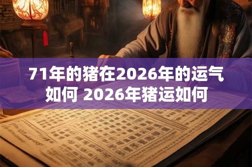 71年的猪在2026年的运气如何 2026年猪运如何 71年的猪在2026年的运气如何 2026年猪运如何