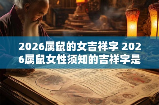2026属鼠的女吉祥字 2026属鼠女性须知的吉祥字是什么