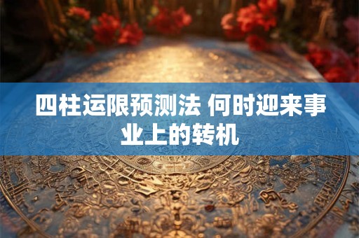 四柱运限预测法 何时迎来事业上的转机 四柱运限预测法 何时迎来事业上的转机