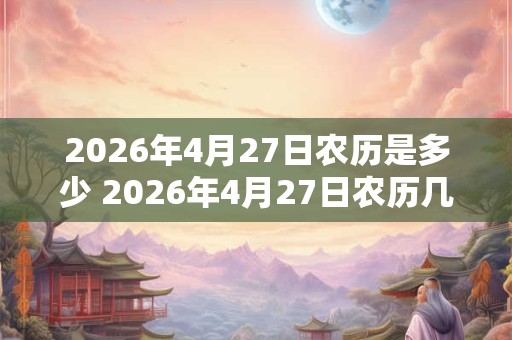 2026年4月27日农历是多少 2026年4月27日农历几
