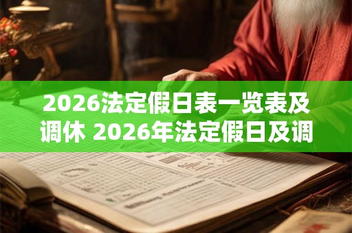2026法定假日表一览表及调休 2026年法定假日及调休安排