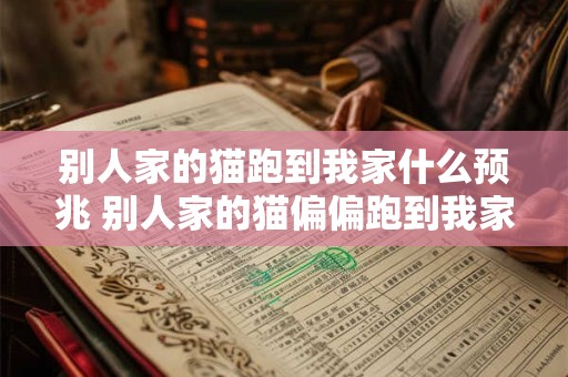 别人家的猫跑到我家什么预兆 别人家的猫偏偏跑到我家是什么原因