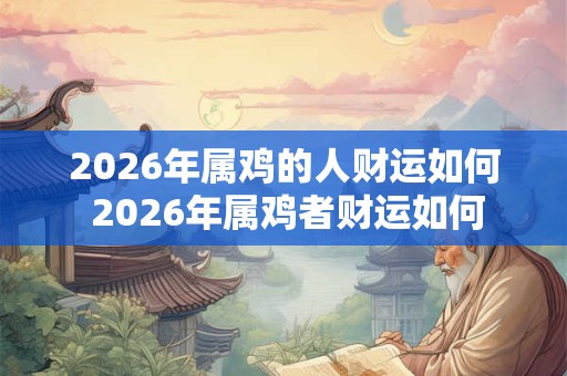 2026年属鸡的人财运如何 2026年属鸡者财运如何 2026年属鸡的人财运如何 2026年属鸡者财运如何