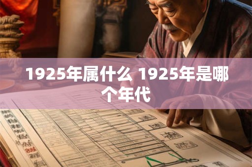 1925年属什么 1925年是哪个年代