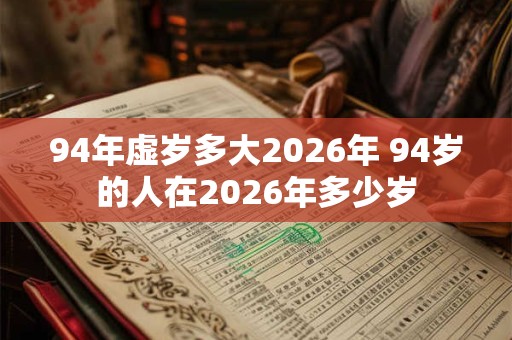 94年虚岁多大2026年 94岁的人在2026年多少岁