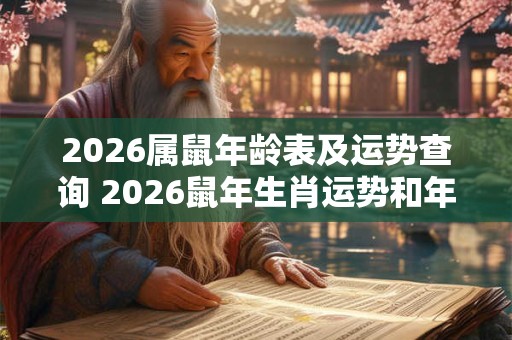 2026属鼠年龄表及运势查询 2026鼠年生肖运势和年龄表查询
