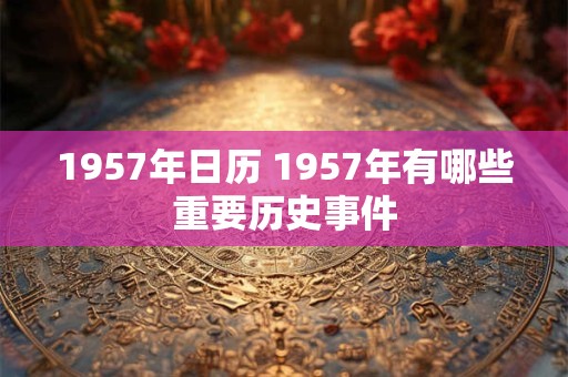 1957年日历 1957年有哪些重要历史事件 1957年日历 1957年有哪些重要历史事件