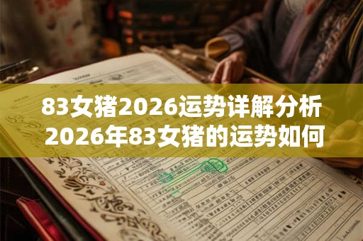 83女猪2026运势详解分析 2026年83女猪的运势如何